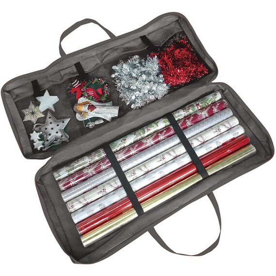 Grey Christmas Gift Wrapping Paper Heavy Duty Storage Bag