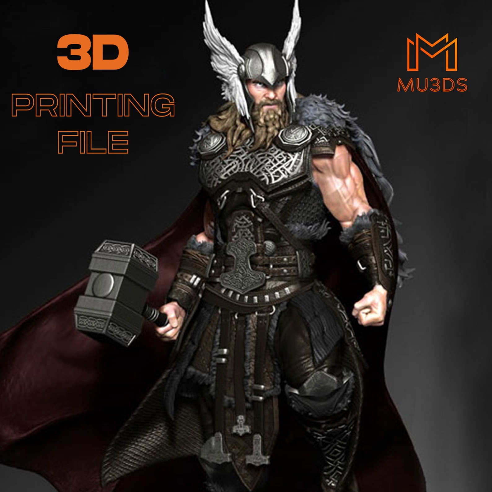 Viking Thor 3d Digital Model STL 3D Model File Different Etsy