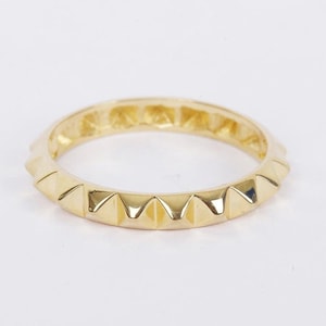 14K Solid Gold Spike Eternity Ring / Pyramid Ring / 2.00 MM Band / White Gold / Yellow Gold / Rose Gold/ Handmade Gift