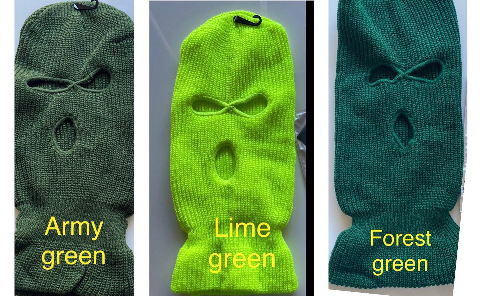 3 Hole Ski Mask/ Balaclava/ Ski Mask/ Red Ski Mask/ Lime Green Etsy UK