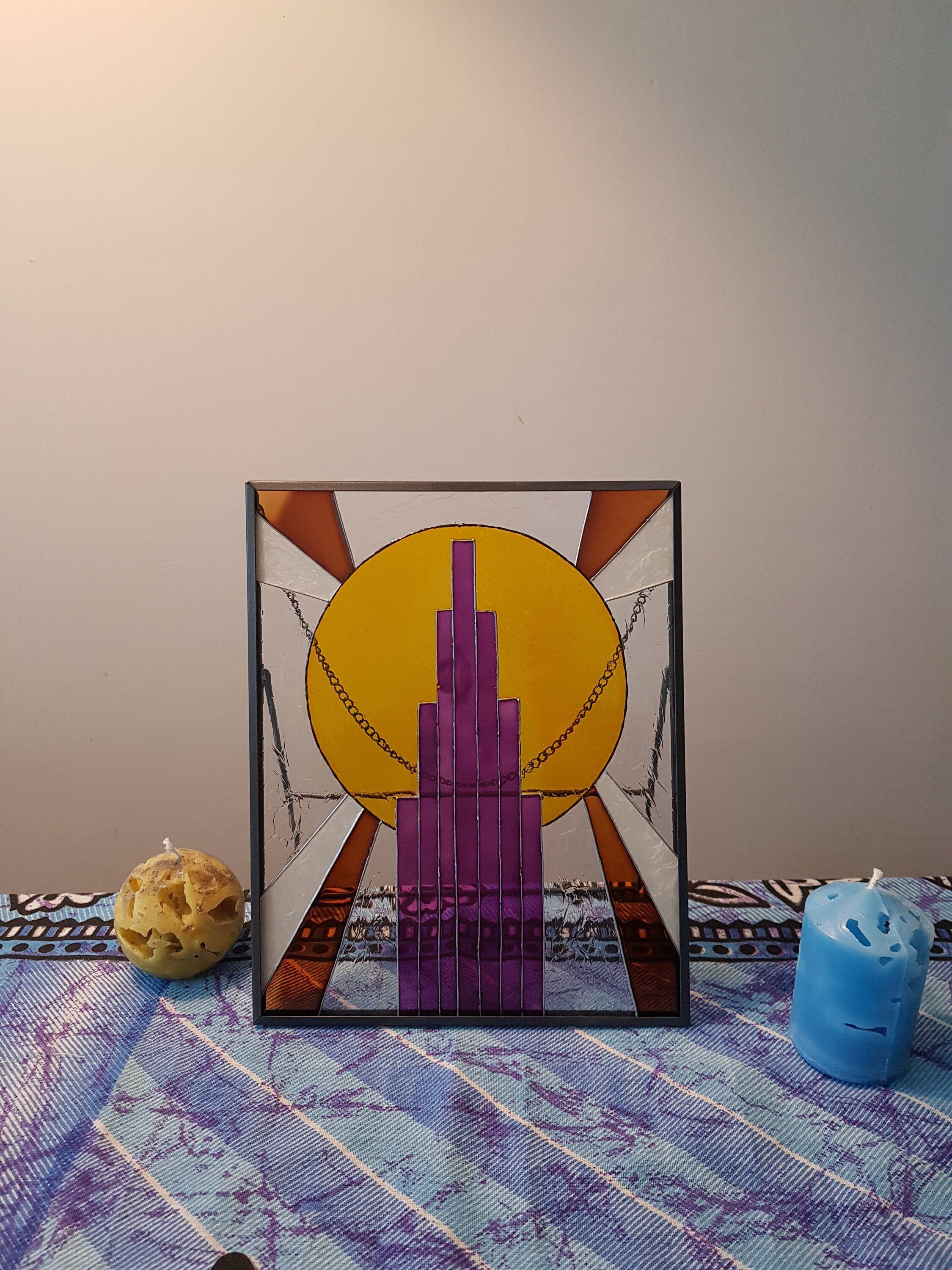 Effet Vitrail - Peinture Transparente Inspiration Art Déco _ Format 21x26cm