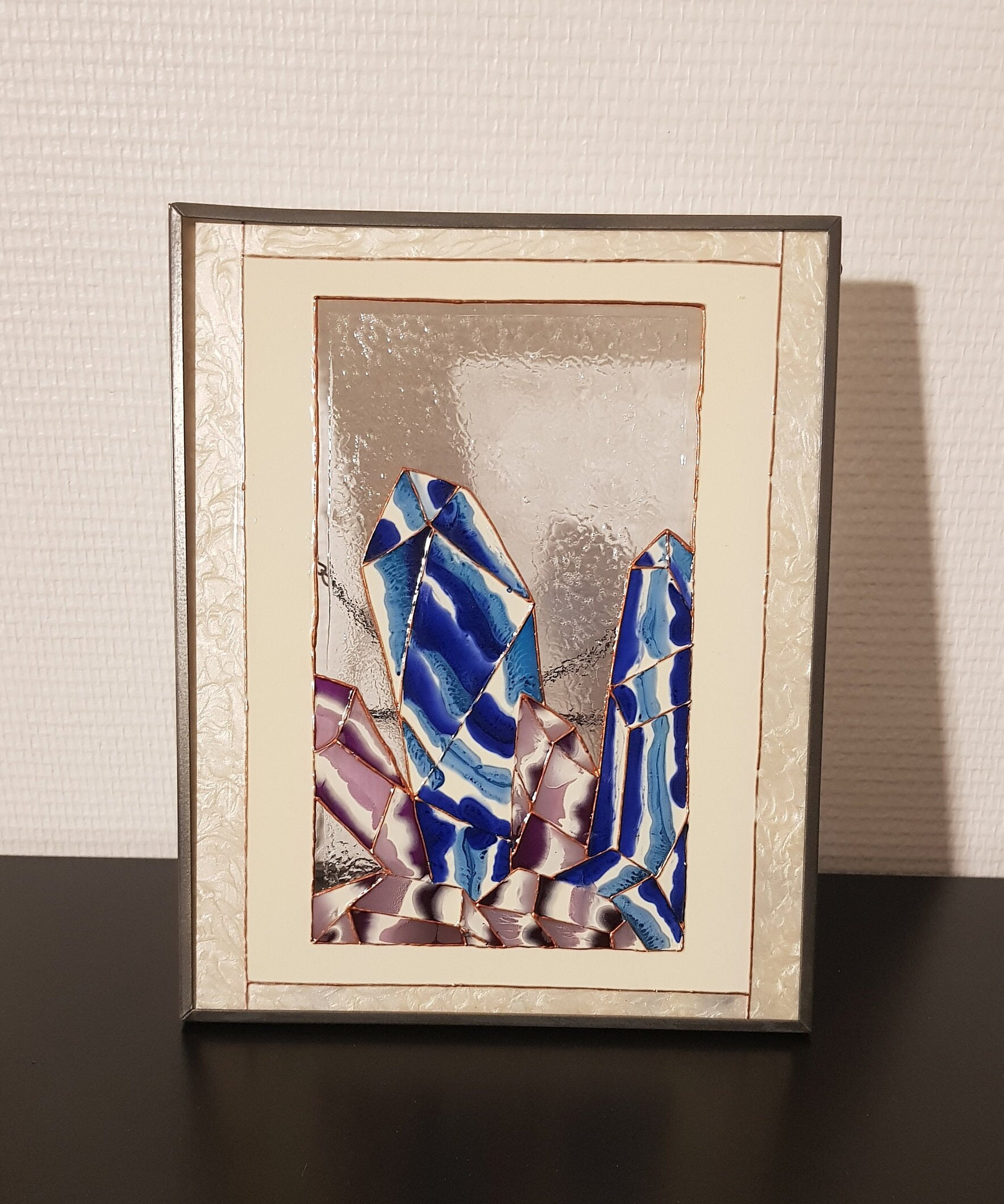 Peinture Transparente - Effet Vitrail Mer de Cristaux_ Format 21x26 cm