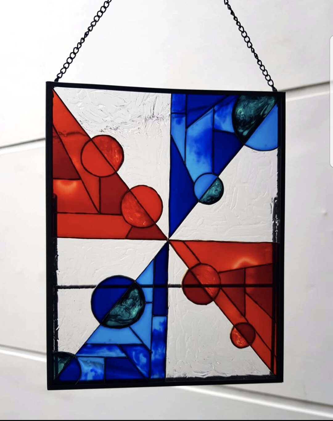 Effet Vitrail - Peinture Transparente - Géométrique _Format 21x26cm