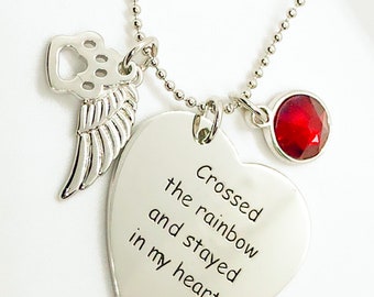 Collar conmemorativo para mascotas con forma de pata de ángel y piedra de nacimiento