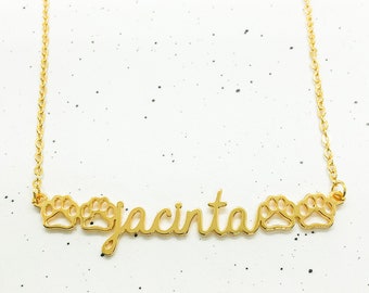 Collar personalizado con la huella de tu mascota: joyería con nombre personalizado