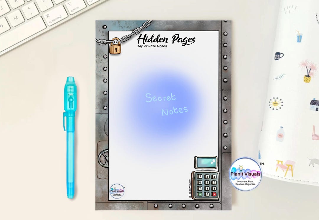 Invisible Notepad A5 Notepad and Invisible Ink Pen Set - Secret Message Notebook ...