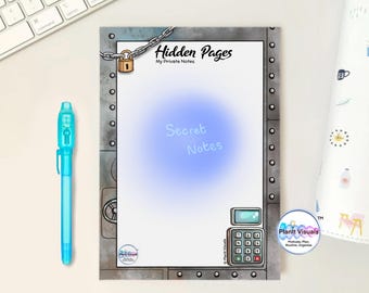 A5 Notepad and Invisible Ink Pen Set - Secret Message Notebook - Christmas Gift - Invisible Ink Diary Notes - Privacy Stationery Gift