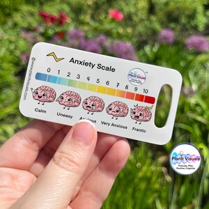 Anxiety Scale Visual Communication Card - Mental Health Support Tool - Feelings Chart - Autism & Neurodivergent Aid - Anxiety Support Tag