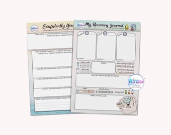 A5 Eating Disorder Recovery Notebook Set - Mental Health Journal Duo -Recovery & Confidence - ED Tracker + Mindset Workbook
