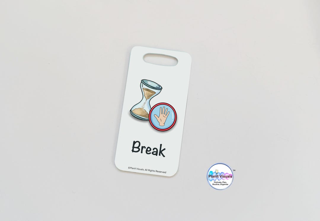Break Card for Keyring or Lanyard - I Need A Break Visual Cue - Break ...