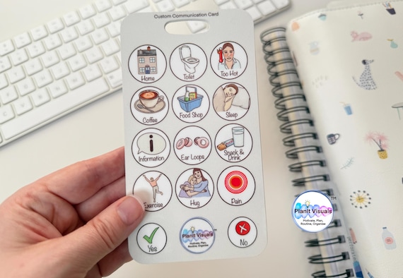 Custom Basic Needs Communication Card - My Needs Card -AAC Communication Card For Non Verbal - Visual Communication Card for Lanyard - SEN