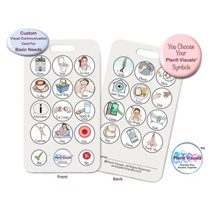 Custom Basic Needs Communication Card - My Needs Card -AAC Communication Card For Non Verbal - Visual Communication Card for Lanyard - SEN image 2