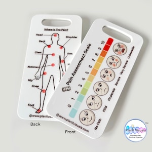 Pain Assessment Tool - Pain Scale - Pain Rating Badge - Medical Card - Pain Communication Chart Pain Rating Tag Badge - Pain Reference Card