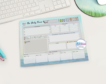ADHD Notepad Planner - Daily Focus Pad A4 - Productivity Planner - Brain Dump Pad - Focus Planner - Minimalist Planner - Neurodivergent Pad