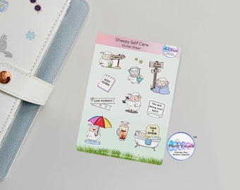 Funny Sheep Kawaii Sticker Sheet