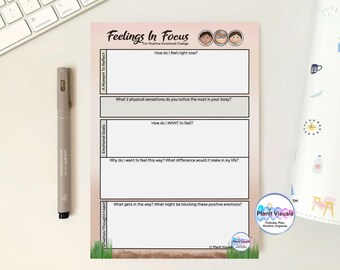 Feelings In Focus A5 Notepad - Feelings Worksheets - Emotions Workthrough - Emotional Regulation Tool