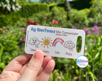 Emotions Card - Weather Emotions - Kids Feelings Card - Emotions Keyring - Emotional Regulation - Emotion Faces - Emotional Regulation Tool