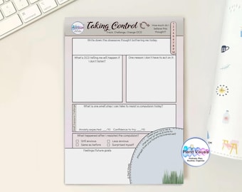 OCD Notepad - Obsessive Compulsive Disorder Worksheet - Taking Control A5 Notepad