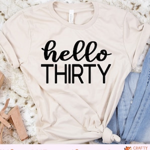 Hello Thirty SVG, Hello 30 png, birthday svg, happy birthday, hello 30 shirt, hello 30, hello thirty, hello thirty svg, 30 years old shirt