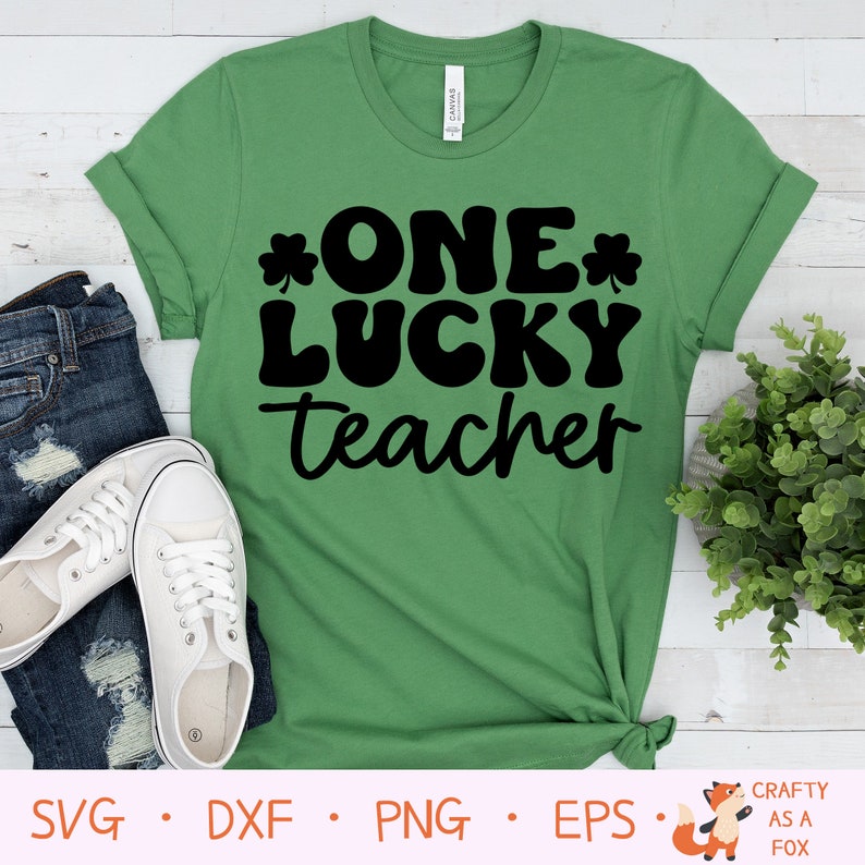 One Lucky Teacher SVG PNG St Patrick Svg Teacher Png | Etsy