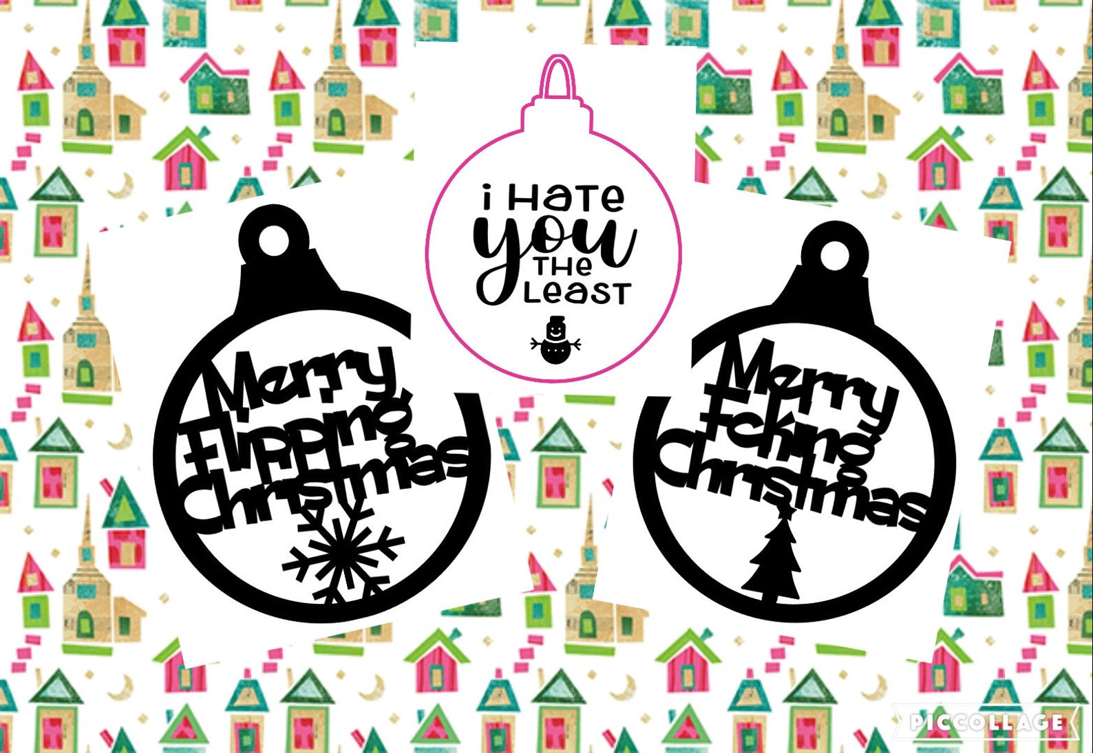 Funny Christmas Ornaments Digital File Svg Merry Fcking  Etsy