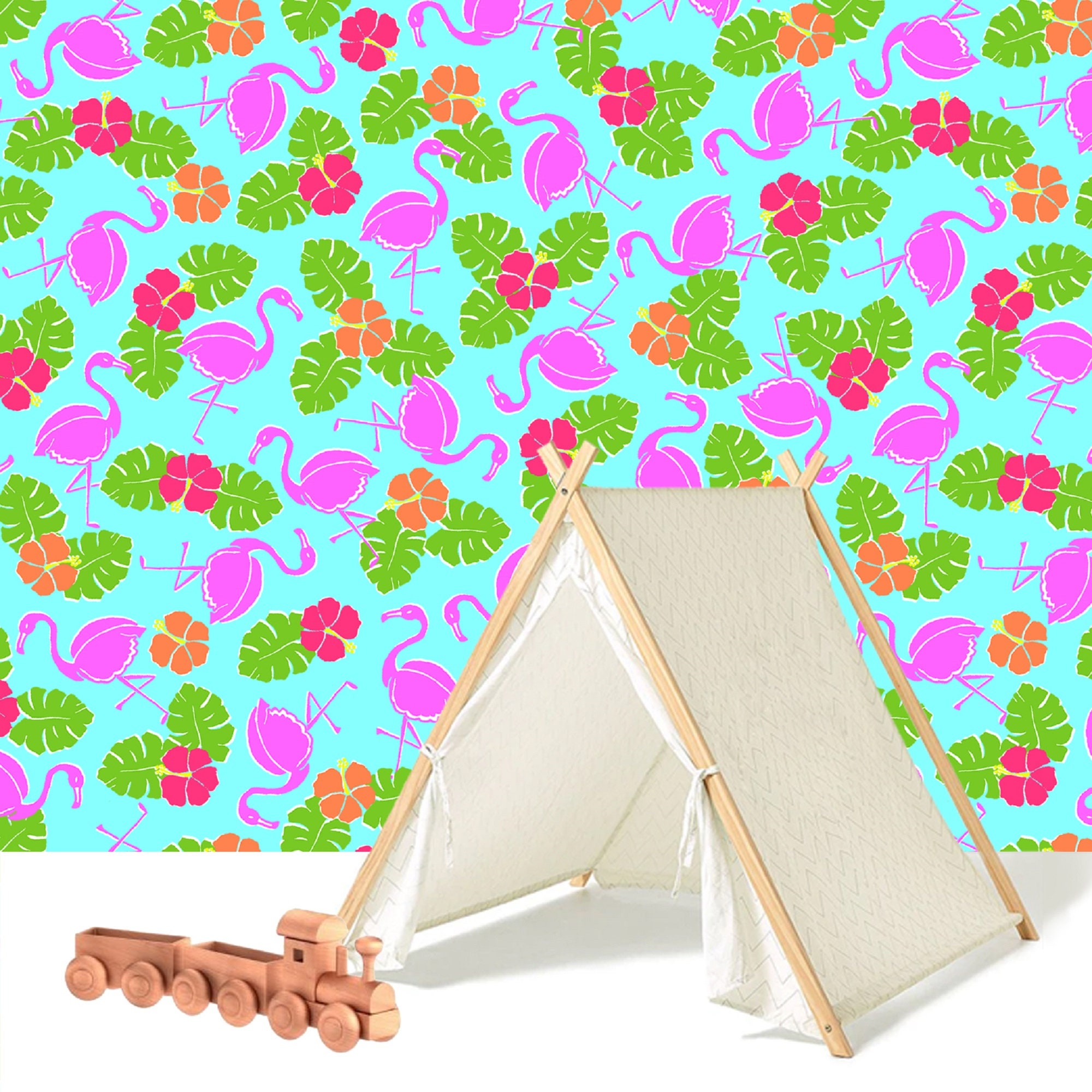 Large wall tapestry for children's room tropical pink Etsy