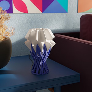 Ocean Wave Bloom Lamp – 3D Printed Coastal Light, Sea-Inspired Decor, Modern Summer Accent, Beach House Nightstand LED Lamp