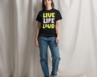 Live Life Loud Retro Vintage Music Musician Music Lover Unisex classic tee