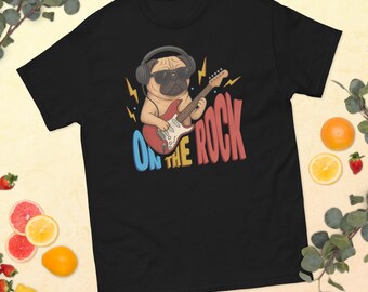 Dog Playing Guitar Musician Guitar Player Music Expert Unisex classic tee