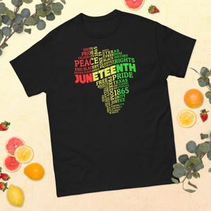 Juneteenth Africa Map Black History Month Afro-Amerikaans klassiek uniseks T-shirt