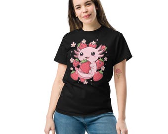 Axolotl Erdbeere Japanisch Kawaii Pet Axolotls Anime Unisex klassisches T-Shirt