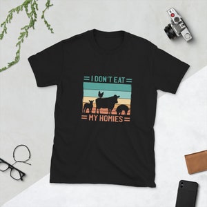 Vegetarisch I Don&#39;t Eat My Homies Funny Vegan Retro