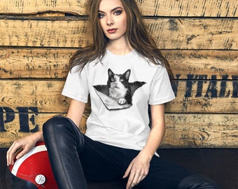 Cat Lover 3D Tuxedo Kitten Black and White Men Short-Sleeve Unisex T-Shirt
