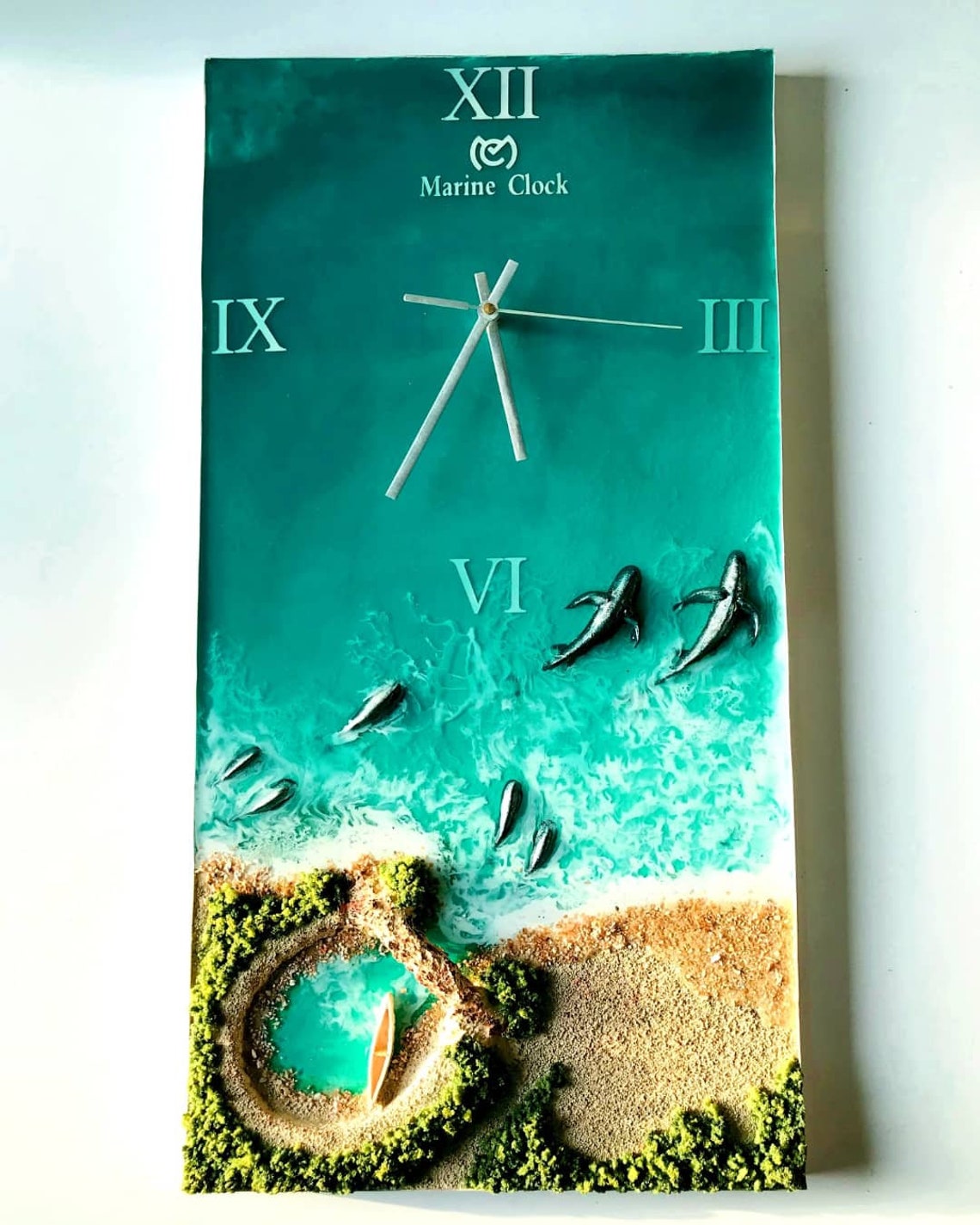 Epoxy Clock Resin Clock wall Clock Original Ocean 3D Clock Etsy UK