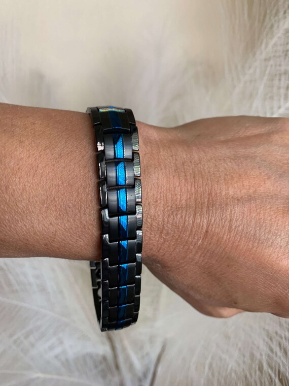 Power Silicone Bracelet Elelents Energy Balance Bracelet Magnetic Wristband  Black Silicone  Fruugo IN