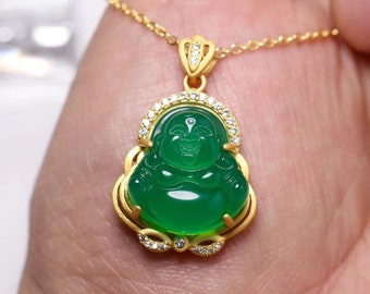 Green emerald buddha best sale necklace