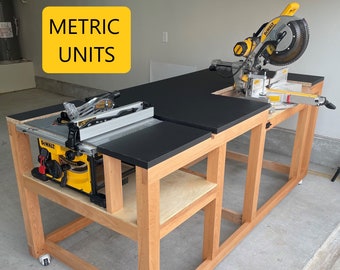 Mobile Miter / Table Saw Workbench Plans - Instant PDF Download - Metric Units
