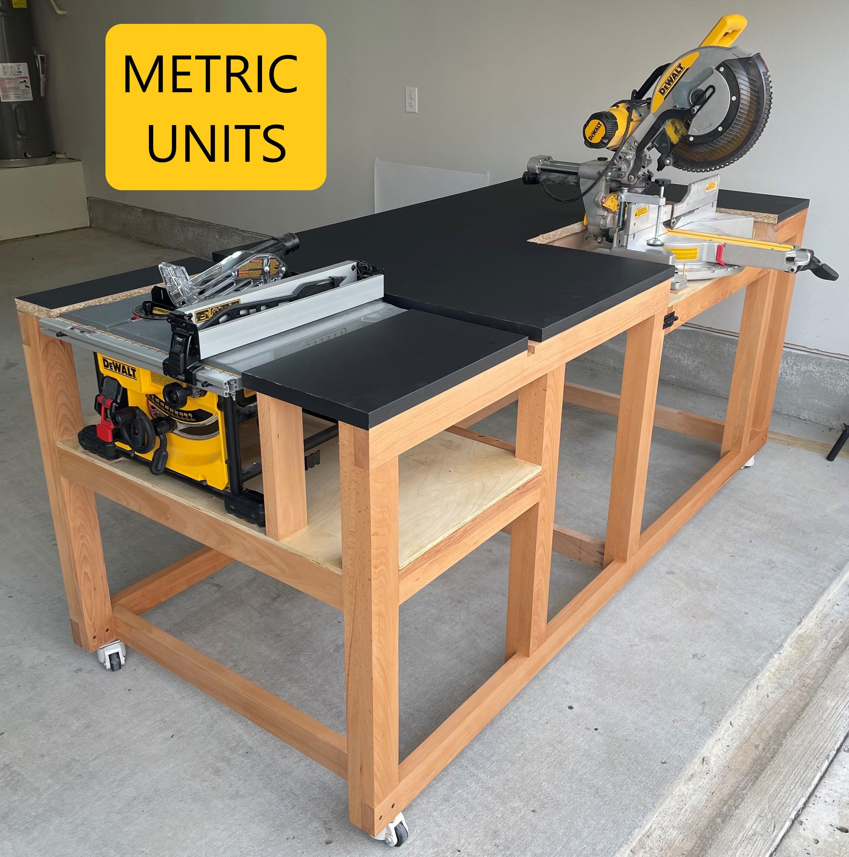 Mobile Miter Table Saw Workbench Plans Instant PDF Download
