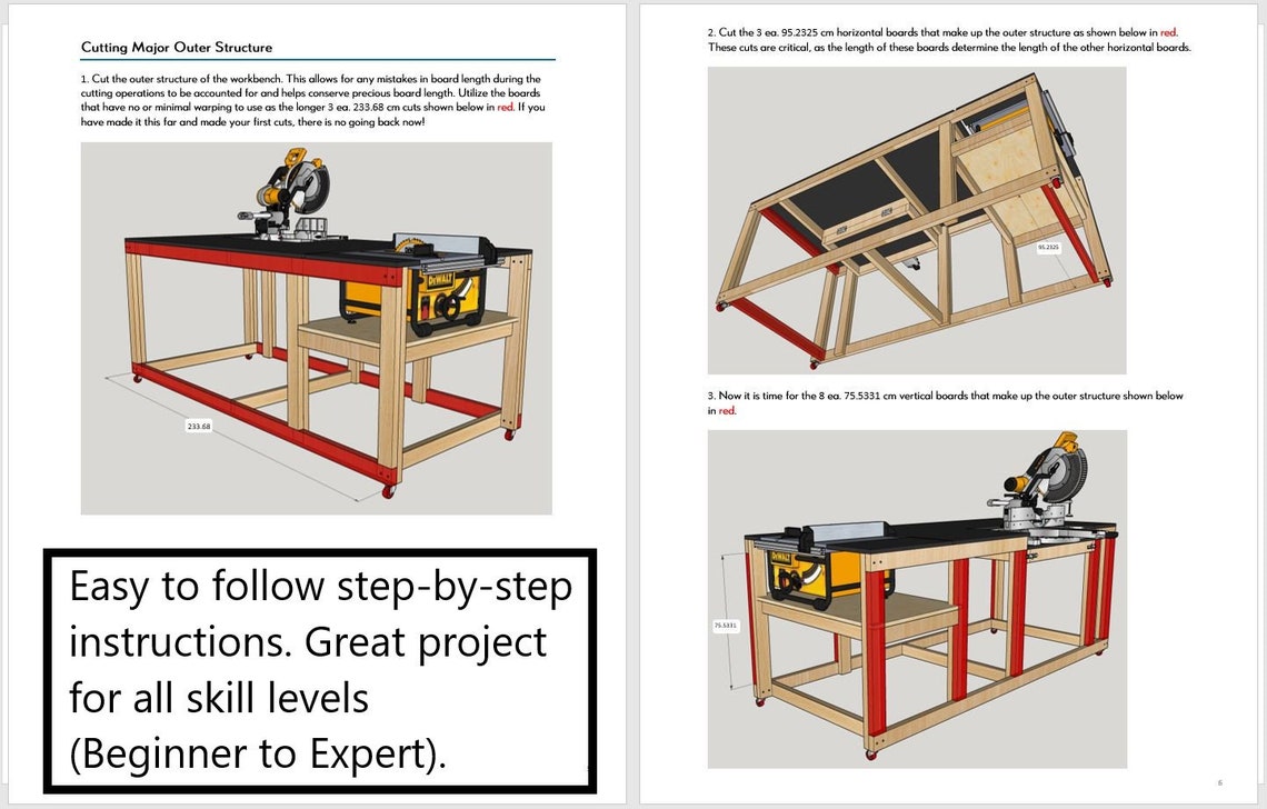Mobile Miter / Table Saw Workbench Plans Instant PDF Etsy