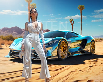 Super Car Photography Backdrop: Unique Sports Car Template (Digital Download)