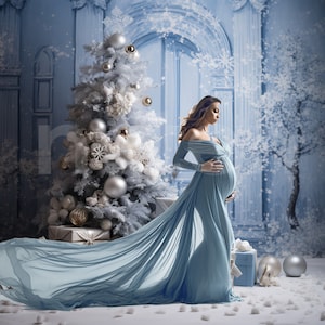 Holiday Christmas Tree Digital Christmas Backdrop, Photo Background For Photography, Maternity Background, Christmas Backdrop Photoshop