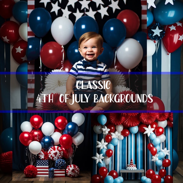 12 Classic 4TH of July Backdrop Set, Patriotic Digital Backdrop, Overlays, Studio Backdrops, Wedding & Maternity Backdrops