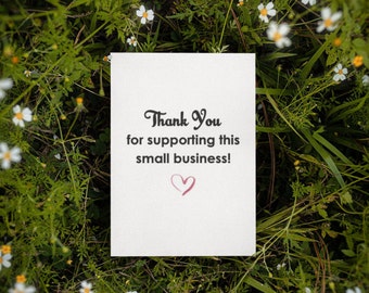 Thank You for Supporting This Small Business Blank Greeting Cards Individual Purchase, Small Biz Owners, Personalize with Logo Design