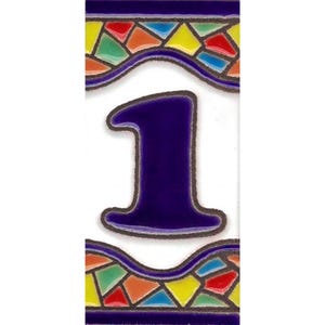 Números e letras de cerâmica de 7 cm (2,76") - Pintados à mão na Espanha - Letras e números de cerâmica - Número de endereço