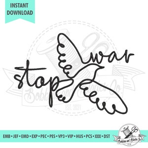 Stop War Dove; Machine Embroidery File, Pattern, Design, Scheme; Instant Download; 5 Sizes