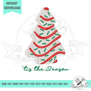 Questa è la stagione; Torta dell&#39;albero di Natale; 5 dimensioni: file di ricamo a macchina, modello, disegno; Download istantaneo