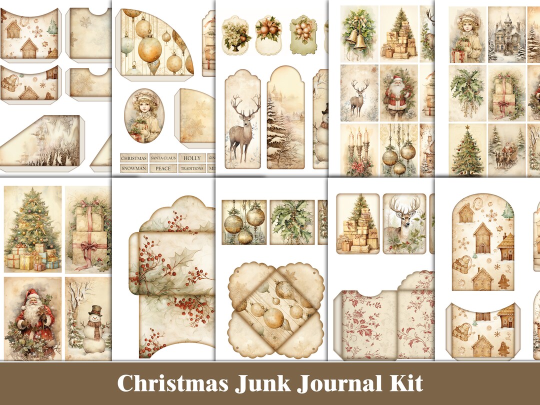 Christmas Junk Journal Kit Winter Junk Journal Supplies Christmas ...