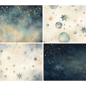 Celestial Scrapbook Paper Junk Journal Moon Digital Paper Ephemera ...