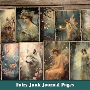Fairy Forest Junk Journal Pages, Magic Woodland Junk Journal Kit, Fantasy, Magical, Botanical Forest Ephemera, Fairy Forest Scrapbook Paper