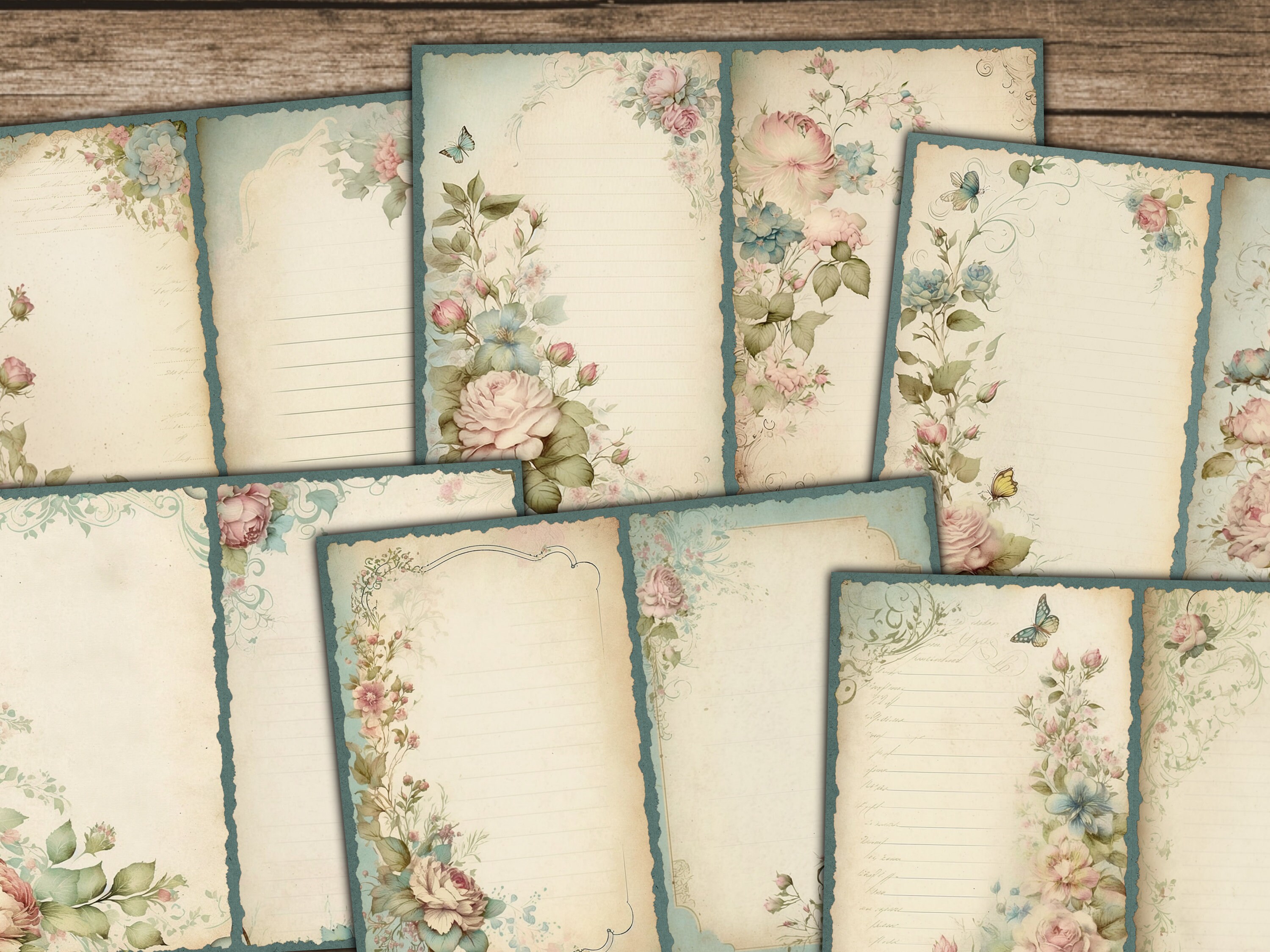 Shabby Chic Junk Journal Kit Floral Junk Journal Tags - Etsy